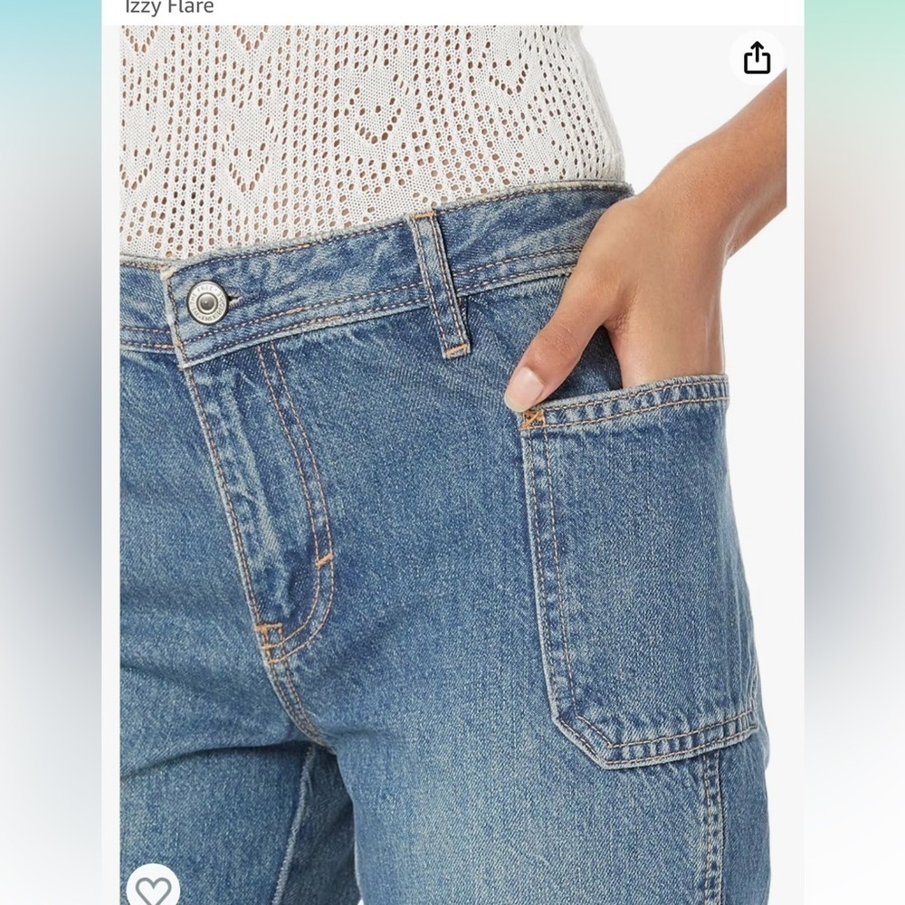 Free People IZZY Low Rise Flare raw ham jeans - Picture 4 of 6